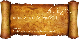 Adamovits Árpád névjegykártya